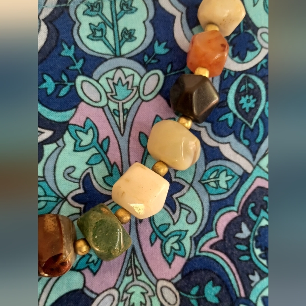 Mixed Agate Necklace. Moss Agate, Amethyst, Agate Stone +More! View 2